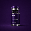 A single bottle of Compounded semaglutide on purple background