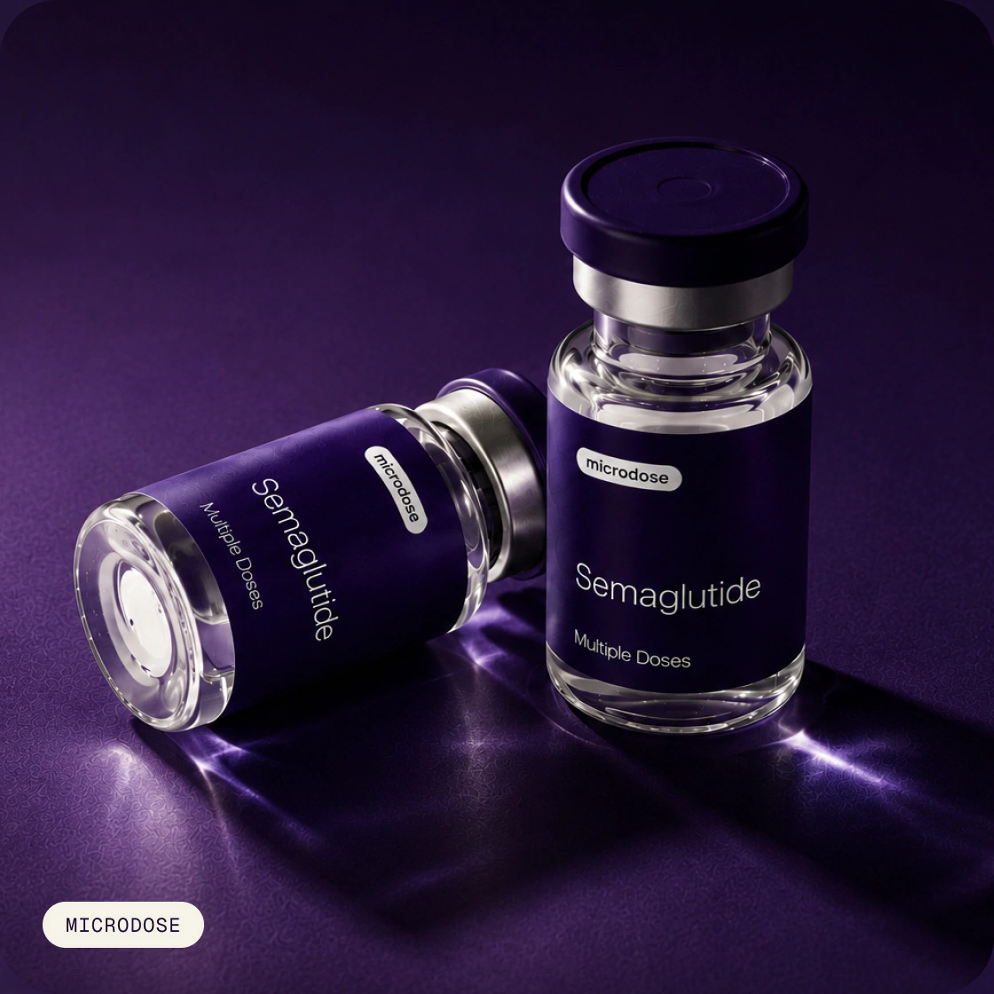 Couple of bottles with Compounded semaglutide