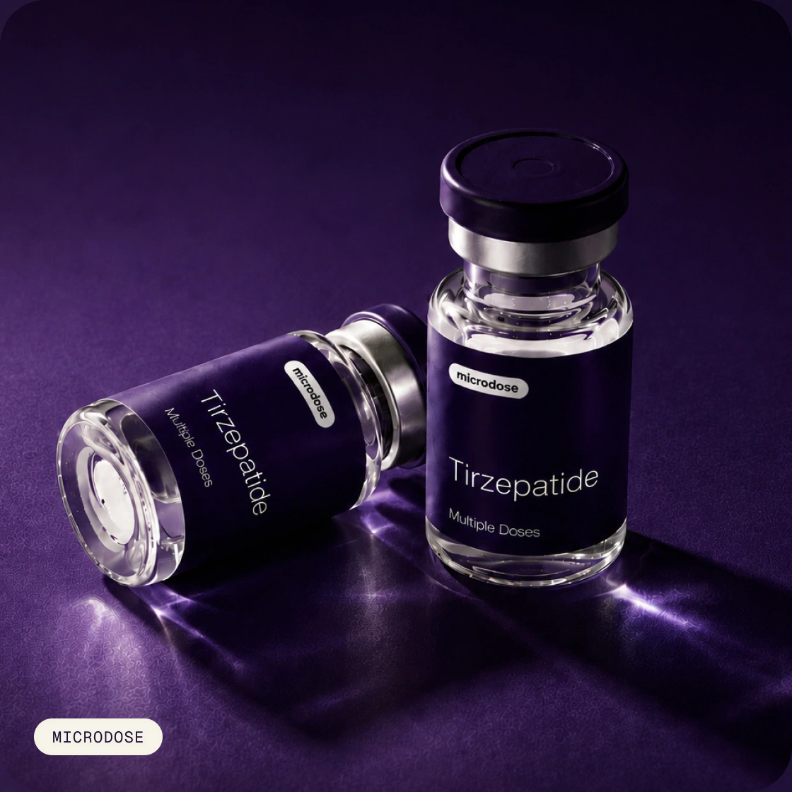 Couple of bottles with Compounded tirzepatide