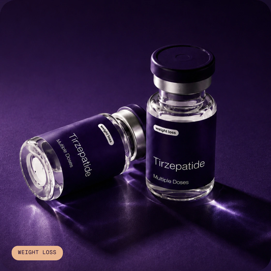 Couple of bottles with Compounded tirzepatide