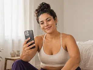 A member taking the online quiz at home