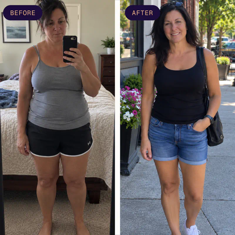 Before and after photos of Diane