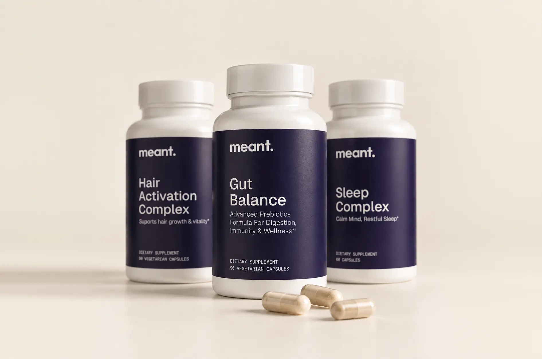 Meant supplement bottles
