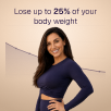 Happy woman with weight loss results