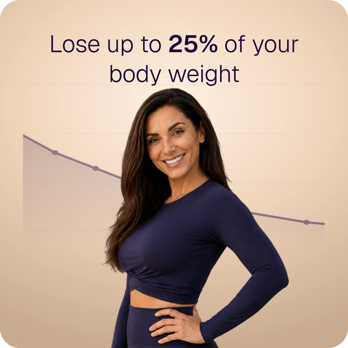 Happy woman with weight loss results