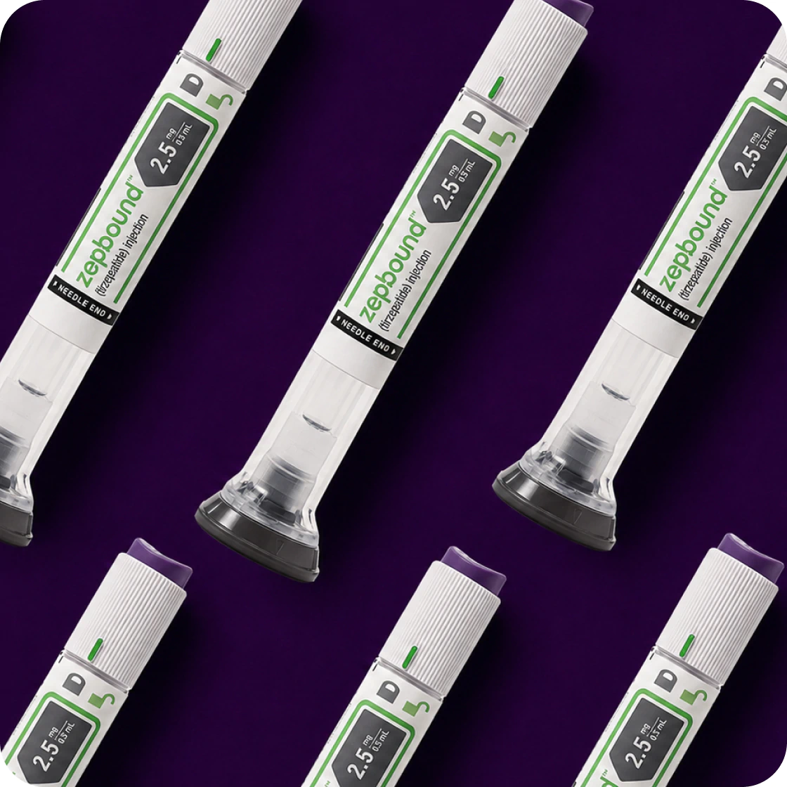 Zepbound product composition on purple background